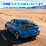 Spoiler Fit for Honda Civic Sedan 2022 2023 2024 2025 22 23 24 25 Spoilers for Cars Rear Spoiler Wing ABS Sporty Appearance Rear Trunk Lip Accessories No-Drill Installation, Glossy Black