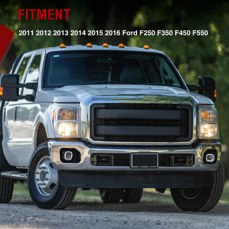 LED Fog Light Assembly Compatible with 2011 2012 2013 2014 2015 2016 Ford F250 F350 F450 F550 with Daytime Running Lights Driving Lamp Plug and Play Driver side and Passenger Side