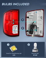 Taillight Assembly for 2016 2017 2018 Chevy Silverado 1500 | High Country Custom LS LT LTZ SSV WT LED Models Tail Light OE Style Rear Lamp Replacement Driver and Passenger Side