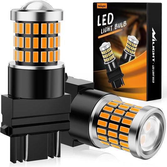 LED Headlight 57LEDs Amber Yellow 3156 3056 4157 3057 3157 LED Bulbs (Pairs)
