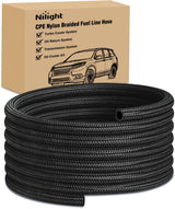 8AN 20FT CPE Nylon Stainless Steel Braided Fuel Line Hose Only | High Pressure Oil Gas Diesel Tube for Transmission Oil Cooler Vacuum Lines