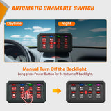 8 Gang Switch Panel Red Circuit Control Relay System with Fuse Wiring Harness Toggle Momentary Strobe Flash Modes Automatic Dimmable ON Off Pod 12V 24V for Car Truck Camper SUV