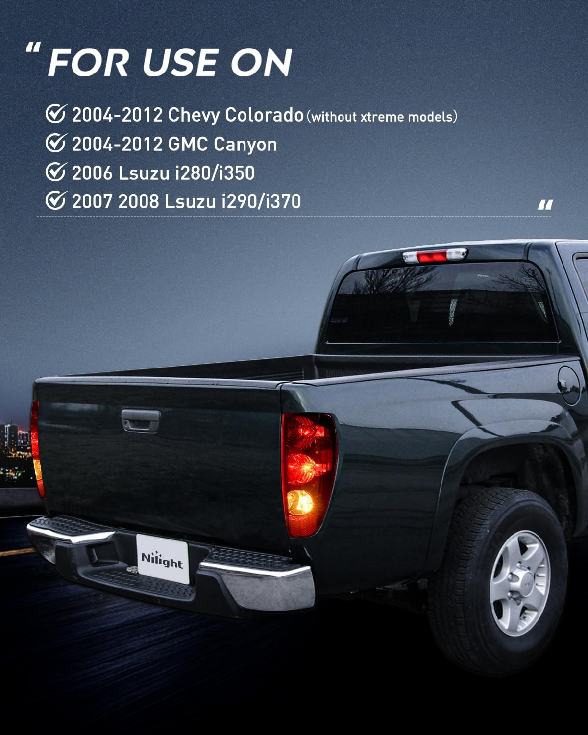 Taillight Assembly Compatible with 2004 2005 2009 2010 2011 2012 Colorado GMC Canyon 2006 2007 2008 Isuzu i280 i350 i290 i370 Rear Lamp OE Style Driver and Passenger Side Red Lens