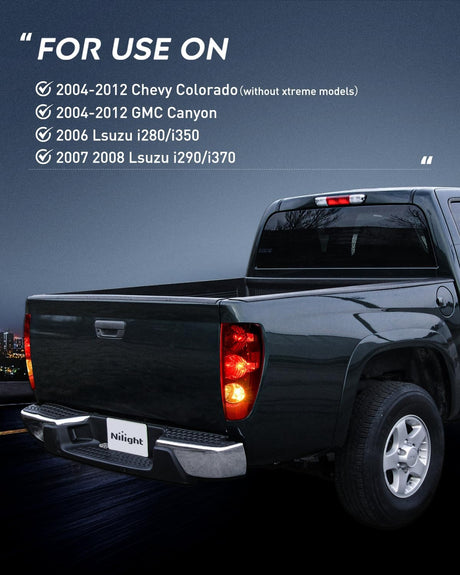 Taillight Assembly Compatible with 2004 2005 2009 2010 2011 2012 Colorado GMC Canyon 2006 2007 2008 Isuzu i280 i350 i290 i370 Rear Lamp OE Style Driver and Passenger Side Red Lens