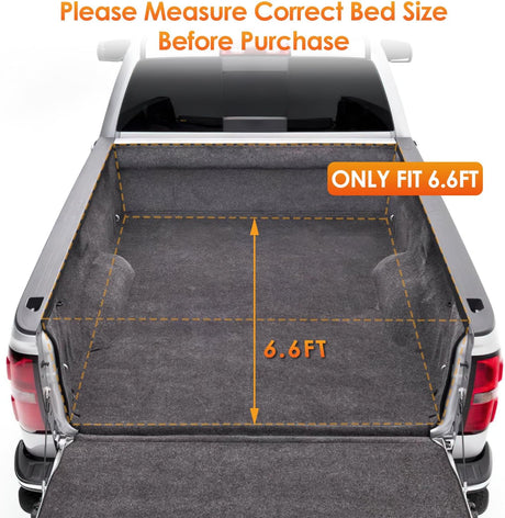 Truck Bed Tonneau Cover Soft Tri-fold Compatible with 1999-2006 Chevy Silverado/GMC Sierra 1500 2500 HD 3500 HD-6.6ft