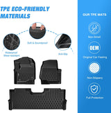 TPE Floor Mats for Ford F250 F350 F450 F550 Super Duty Crew Cab Bucket Seat 2017 2018 2019 2020 2021 2022 2023 2024 2025 2026 All Weather Custom Fit Heavy Duty Floor Liners