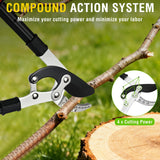 27-35 Inch Extendable Loppers for Tree Trimming Heavy Duty Tree Trimmer Bypass Loppers with Compound Action Sharp Anvil Blade up to 2 Inch Cut Capacity Branch Cutter Chops Thick Branches Ease