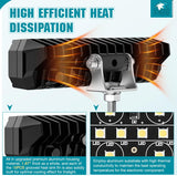 6 Inch LED Light Bar 2PCS 50W Amber Spot Flood Combo Lamps | Off Road Driving Work Fog Lights IP67 Waterproof for Truck Pickup SUV ATV UTV Boat Motorcycle 4x4 Car