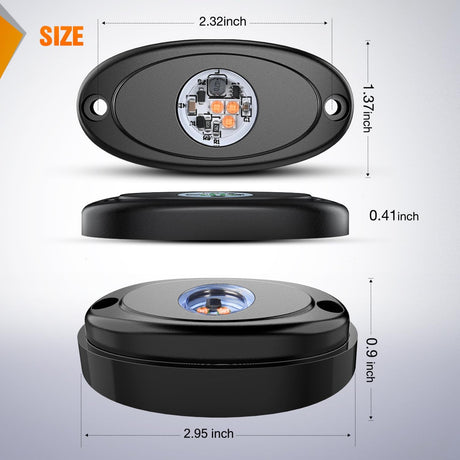 LED Rock Light 4PCS Pink Purple Underglow Wheel Well Fender Pods Waterproof Exterior Underbody Roof Rack Side Lamps for 12V 24V Car Truck Pickups ATV UTV SUV Motorcycle Boat