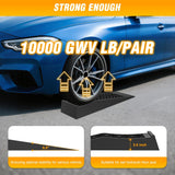 Low Profile Car Ramps, Portable Drive on Service Ramp for Support Jack Vehicle Maintenance, 10,000lb GVW Capacity, 2 Pack