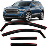 in-Channel Window Deflector for GMC Acadia 2017 2018 2019 2020 2021 2022 2023 2023, Smoke Tinted Window Visor Guards Vent Shades for Rain & Sun Protection, 4PCS
