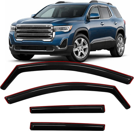 in-Channel Window Deflector for GMC Acadia 2017 2018 2019 2020 2021 2022 2023 2023, Smoke Tinted Window Visor Guards Vent Shades for Rain & Sun Protection, 4PCS