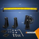 42 Inch LED Light Bar 320 LED Chips Yellow Beam Curved Triple Row Fog Light Spot Flood Combo High Power LED Driving Lights Off Road Lights for Trucks SUV UTV ATV Truck Van 4x4 Boat