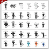 1045Pcs Car Push Retainer Clips Auto Fasteners Kit 30 Most Popular Sizes Nylon Bumper Fender Rivets with 5 Fasteners Remover 10 Cable Ties for Toyota GM Ford Honda Chevy