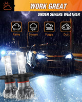 H4/9003/HB2 Bulbs, Halogen Replacement High Low Dual Bulbs, Compact Size, 6000K Cool White, 2-Pack