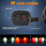 40LED Red White Emergency Strobe Traffic Advisor Light Bar with Suction Cups Dash Safety Warning Hazard Flashing Lights Interior Front/Rear Windshield for Trucks Construction Vehicles