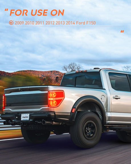 Taillight Assembly Compatible with 2009 2010 2011 2012 2013 2014 Ford F-150 F150 Pickup Truck Taillight Rear Lamp Replacement OE Style Red Housing Passenger side Chrome Trim