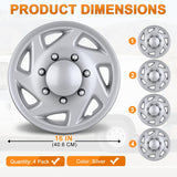 Wheel Cover Hubcaps 16 Inch for Ford Truck CEG 1998-2007 Econoline MTD E250 E350 E450 E550 2008-2021 Hub Caps 16 inch Set of 4 Rim Covers Protector Wheel Replacement F8UZ1130AA 7 spoke, Silver