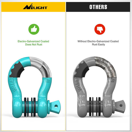 2 Pack 3/4 Inch D-Ring Shackle with 7/8 Inch Screw Pin 41,887lbs Break Strength, Heavy Duty Off Road Recovery Shackle with Isolators Washers for Use with Tow Strap, Winch, Off-Road Jeep Truck Vehicle