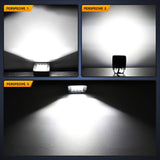 Light Bar 2PCS 3 Inch LED Pods Cubes UTV Rear Roof Mounting Brackets LED Backup Reverse Lighting 15FT Wiring Harness Kit 2 Leads for 2013-2024 Polaris Ranger Full Size 570 800 900 1000 XP Crew