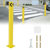 Safety Bollard, 48 inches Height Steel Bollard Post High High Visibility, 1 Pack