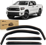 in-Channel Rain Guards for Toyota Tundra Crew Max 2007 2008 2009 2010 2011 2012 2013 2014 2015 2016 2017 2018 2019 2020 2021, Vent Window Visors, Original Window Deflectors-4PCS