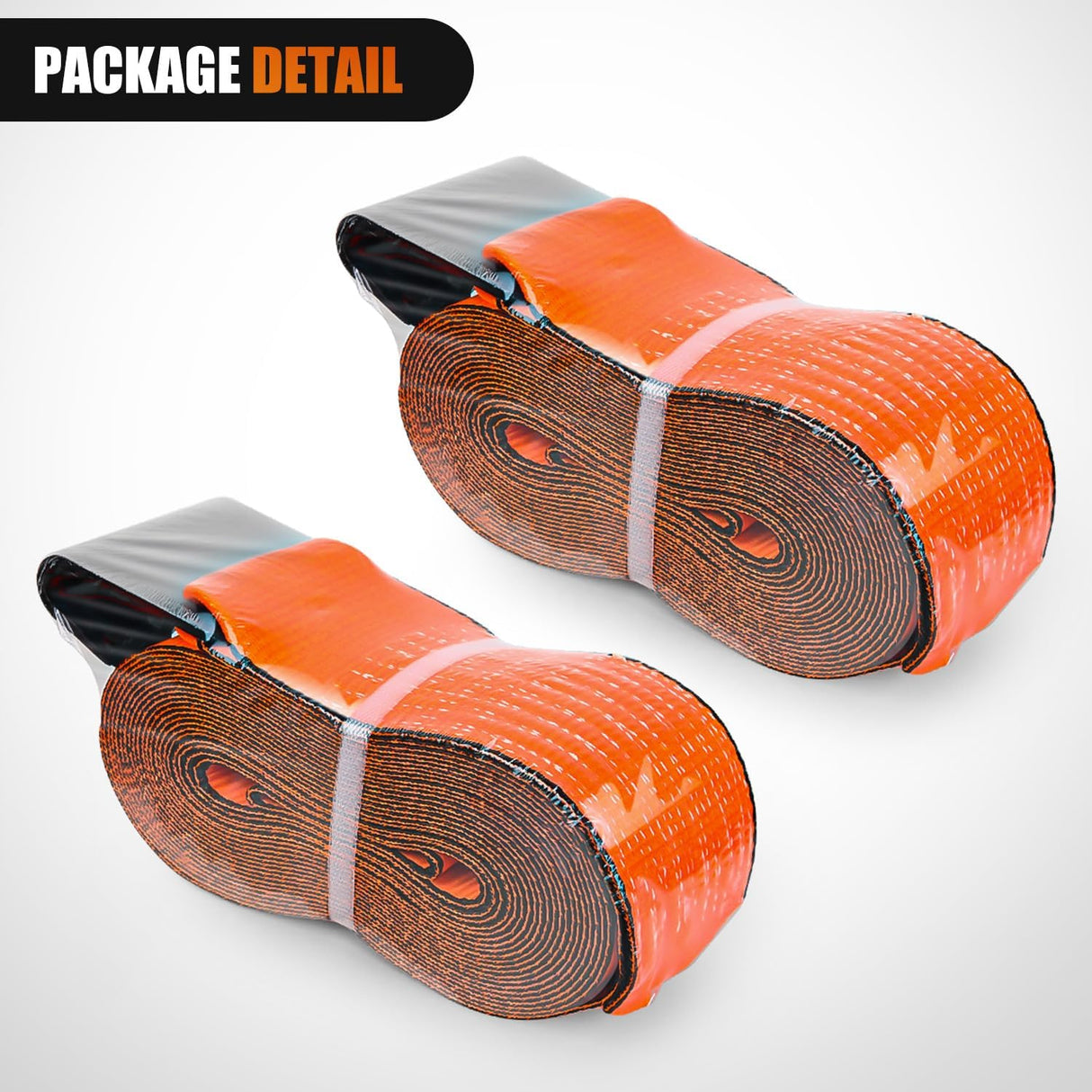 Truck Straps 4 Inch x 30 Inch Heavy Duty Tie Down with Flat Hooks | 16800LBS Break Strength & 5400LBS WLL for Flatbed Trailer Cargo Control Recovery Tree Saver 2 Pack Orange