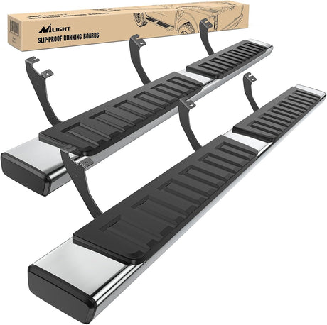 Running Boards for 2022 2023 2024 2025 Toyota Tundra Crew Max Cab 4 Full Size Doors 6 Inch Stainless Steel Bolt-on Side Step Nerf Bars
