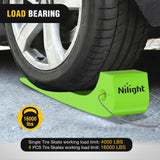 Combinable Tire Skates 4Pack – Rollback Tow Truck & Flatbed Carrier Accessories, Low Friction Skids for Locked Wheel Towing & Disabled Vehicle Recovery, 4000 lbs, Green