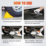 Scissor Jack for Car 2 Ton (4409 lbs), Heavy Duty Steel Scissor Lift Jack Car Kit with Crank Handle for Sedan SUV MPV Tire Changing, 3.9 Inch-15.7 Inch Lifting Range Portable Small Jack, Black