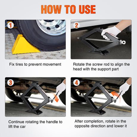 Scissor Jack for Car 2 Ton (4409 lbs), Heavy Duty Steel Scissor Lift Jack Car Kit with Crank Handle for Sedan SUV MPV Tire Changing, 3.9 Inch-15.7 Inch Lifting Range Portable Small Jack, Black