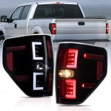 Taillight Assembly Compatible with 2009 2010 2011 2012 2013 2014 Ford F150 Incandescent Type Styleside Upgrade LED Tube tail lights; Rear Brake Lamps