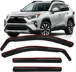 in-Channel Rain Guards for Toyota RAV4 2019 2020 2021 2022 2023 2024 2025, Smoke Tinted Side Window Visor Deflectors Vent Shades, Rain Protection & Wind Noise Reduction, 4PCS