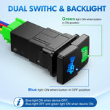 LED Light Bar & Off-Road Lights Dual Push Button Switch 12V ON Off Switches with Connector Wire Kit 1.28 Inch x 0.87 Inch Replacement for Toyota Sequoia Highlander Tacoma Tundra 4Runner RAVR Yaris