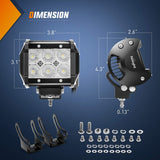 Led Pods 18W 1260LM Flood Off Road Driving Fog Light Bar Work Lighting for Truck Tractor Pickup Boat SUV ATV UTV 4WD Car 4x4 Van Camper Motorcycle Dirt Bike Golf Cart 12V 24V
