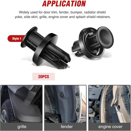 131 Pcs Front Fender Push-Type Retainer Fender Push-Type Retainer Front Bumper Push-Type Retainer Nylon For Honda Acura Accord Civic Odyssey CR-V Nilight