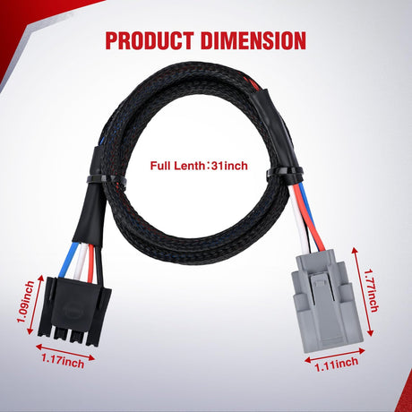 Wiring Harness Kit Brake Controller Wiring Harness Adapter for Ram 1500 2500 3500 Dodge Pickup 2010 2011 2012 Factory Towing Package Required Towing Hitch Trailer RV