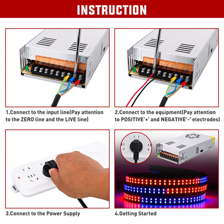 AC 110V/220V to DC 24V Voltage Converter 15A 360W Switching Power Supply Adapter Transformer Low Voltage Output LED Driver for LED Strip Light Radio CCTV Camera Security Video System