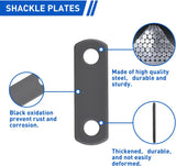Trailer Axle Equalizer Shackle Kit Double Eye Springs Suspension | Fits 3500 to 5200 lbs Axles Dual Stage Anti Rust Coating includes Nylon Bushings Bolts Nuts Straps Repair Parts Black