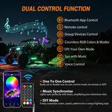 RGB LED Whip Light 2PCS 2FT Spiral Antenna Whips | APP and Remote Control with DIY Chasing Patterns Turn Signal Brake Reverse Functions and Spring Base for ATV UTV RZR and Jeep