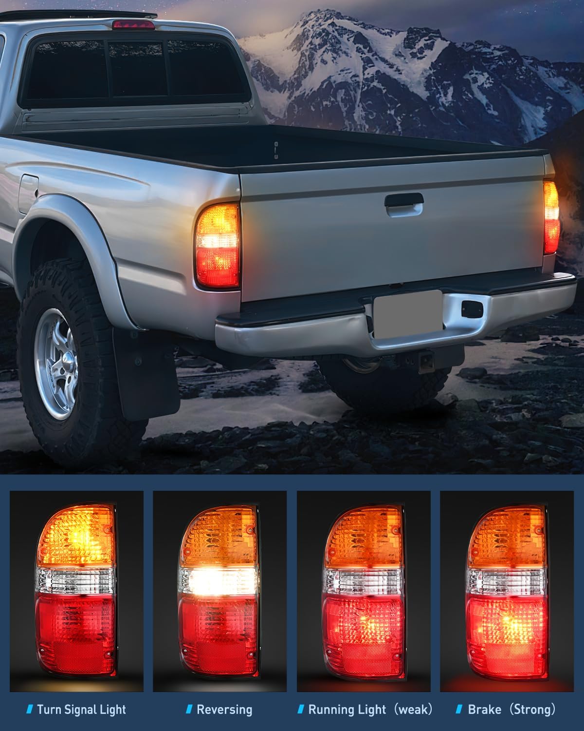 Taillight Assembly Compatible with 2001 2002 2003 2004 Toyota Tacoma Rear Tail Light Lamp Replacement OE Style Driver Side