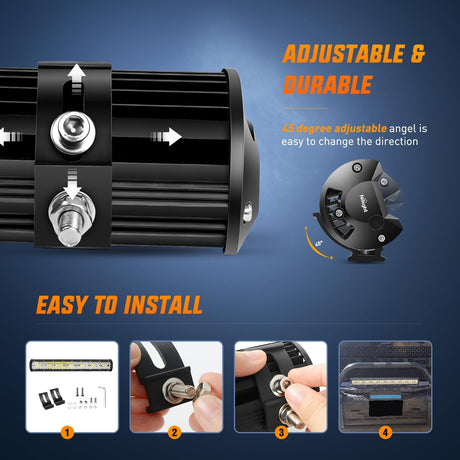 20Inch 420W Triple Row Spot Flood Combo Led Light Bar Work Driving Lamp 4Pcs 4Inch 60W Cube LED Pods Lights with Wiring Harness Kit for Trucks Jeeps ATVs UTVs Motorcycles Ships Yachts-5 Leads