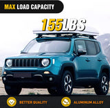 Roof Rack Cross Bars Fit for Jeep Renegade 2015 16 17 18 19 20 2021 with Factory Side Rails,Adjustable Aluminum Less Wind Noise Car Crossbars for Cargo Carrier Luggage Box Kayak Tent Snowboard