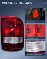 Taillight Assembly Compatible with 1993 1994 1995 1996 1997 Ford Ranger Dark Red Tail Light OE Style Rear Lamp Replacement Passenger Side