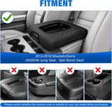 Center Console Cover Fit for Chevy GMC Silverado Sierra 2014-2018 | for Silverado Sierra 2014 15 16 17 2018 Jump Seat Accessories Middle Armrest Cover for Car Waterproof Nappa Leather, Black