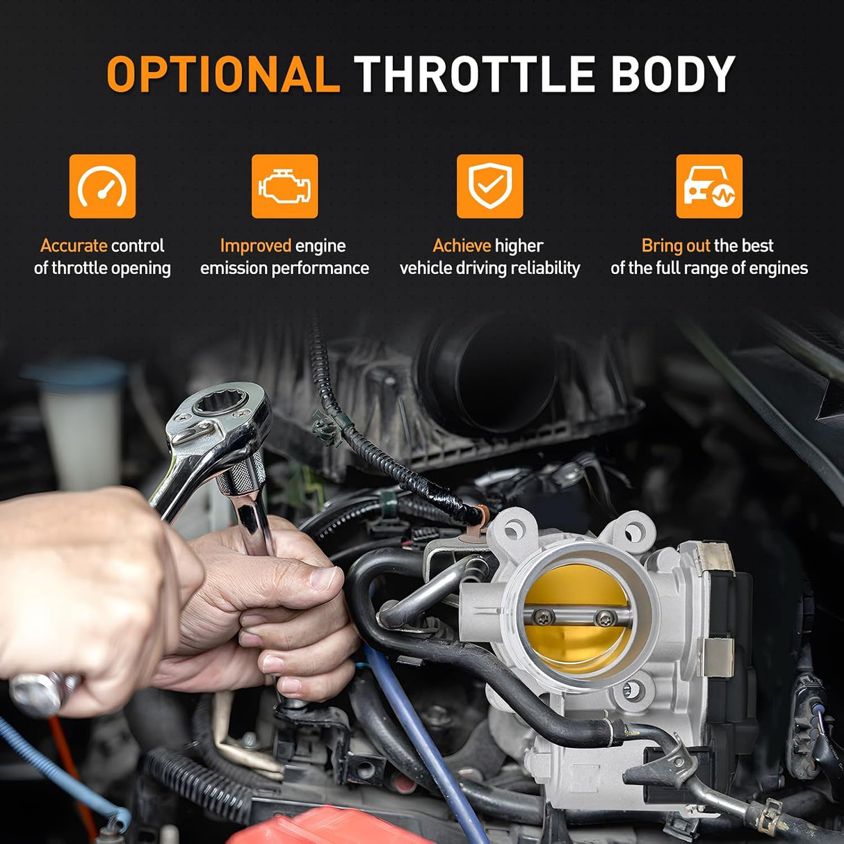 Throttle Body for Buick Encore Chevy Cruze Equinox Malibu 2016-2025 | 12671379 12659491 OE-Spec Fitment, Precise Airflow Control, Stable Idle Response, Fit for L4 1.4L 1.5L