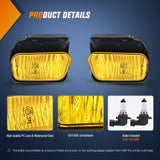 2002-2007 Chevy Silverado 1500 2500 3500 2002-2006 Avalanche Fog Light Assembly Body Cladding H10 Halogen Bulbs Amber Lens Nilight