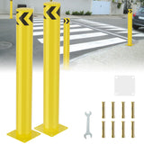 Safety Bollard, 36 inches Height Steel Bollard Post High High Visibility, 2 Pack