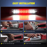 Third Brake Light Tail High Mount 3rd Stop Lights Clear Lens Compatible with Chevy Colorado and GMC Canyon 2015 2016 2017 2018 Van SUV Rear Center Cab Lamp