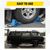 Wheel Chocks, Heavy Duty Wheel Stopper for Car, Truck, RV, Trailer, Caravan, Motorcycle, 8.7 Inch x 4.8 Inch x 4.2 Inch, 4-Pack(Blue)